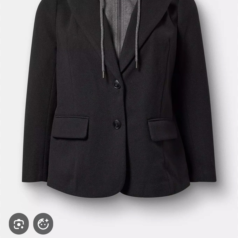 Torrid Black Blazer with Hoodie size 2 - Picture 4 of 4